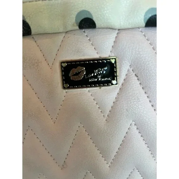 Betsy Johnson BackPack Art to Wear Grunge Y2K 90s Chunky Chevron Polka Dot Flaws - Picture 3 of 16